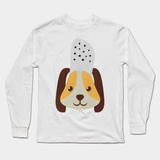 cute doggo with croc on the head Long Sleeve T-Shirt